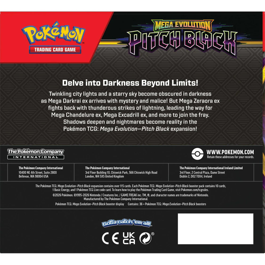 Pokémon TCG: Mega Evolution Pitch Black - Booster Display (36 Packs) *PRE ORDER*