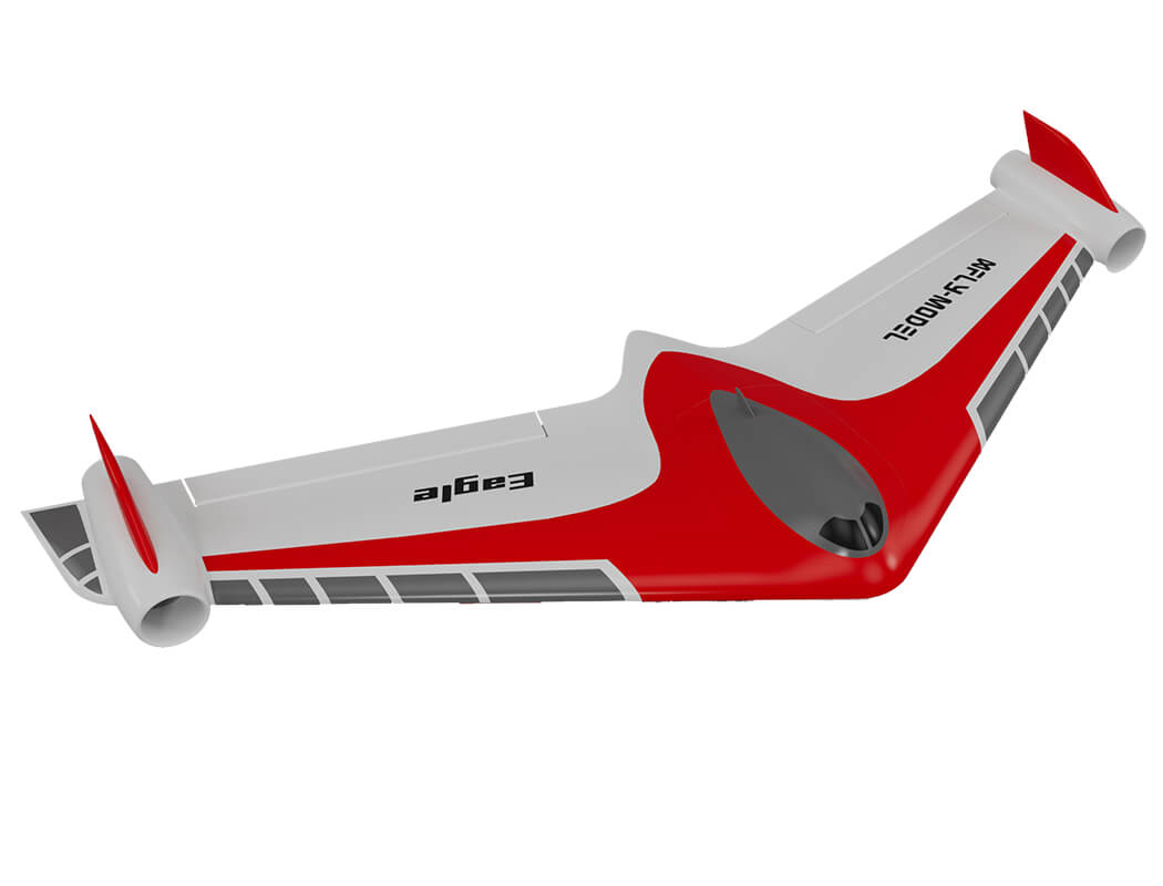 XFLY EAGLE 40MM EDF FLYING WING WITHOUT TX/RX/BATTERY WITH GYRO - RED