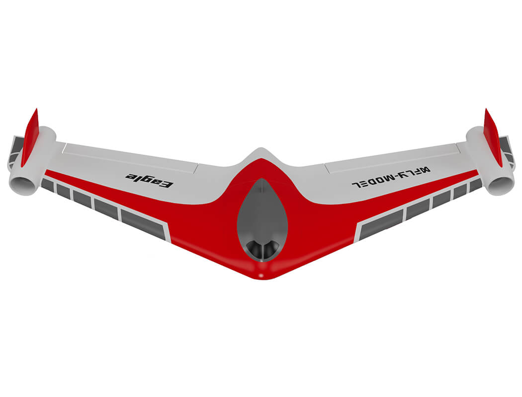 XFLY EAGLE 40MM EDF FLYING WING WITHOUT TX/RX/BATTERY WITH GYRO - RED