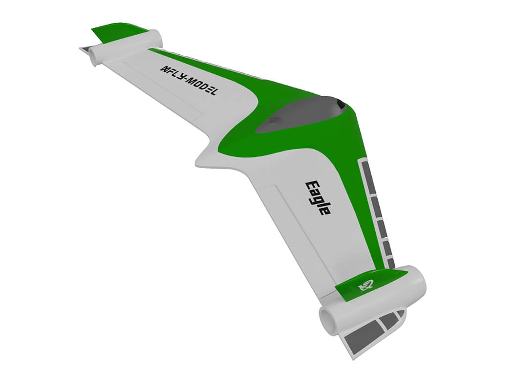 XFLY EAGLE 40MM EDF FLYING WING WITHOUT TX/RX/BATTERY WITH GYRO - GREEN