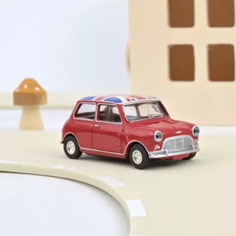 Norev Mini Cooper S 1964 Tartan Red with Flag on Roof 1:54