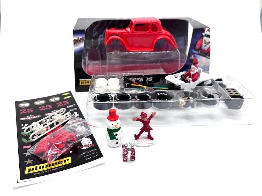 Pioneer Slot Car 1934 Ford Coupe Legends Racer Kit 13 Santa Special