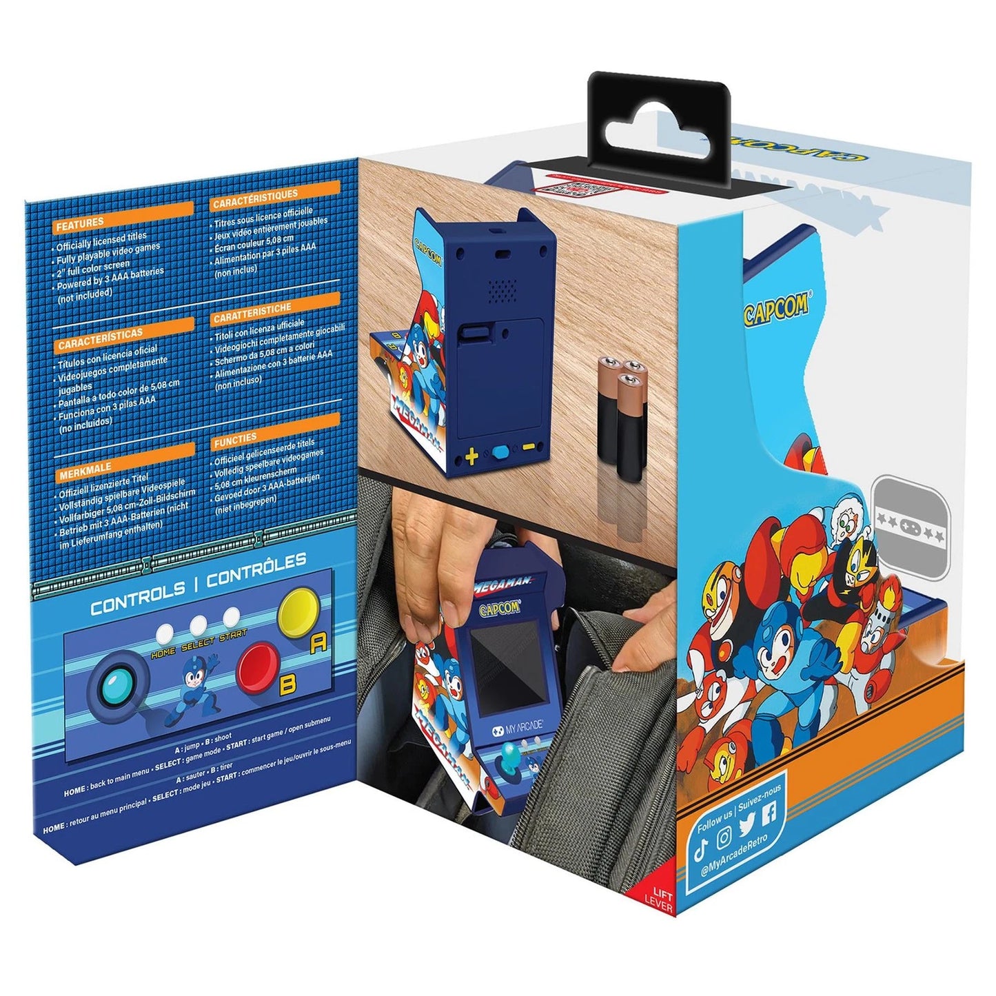 Mega Man Pico Player 3.7" Portable Retro Arcade (6 Games in 1)