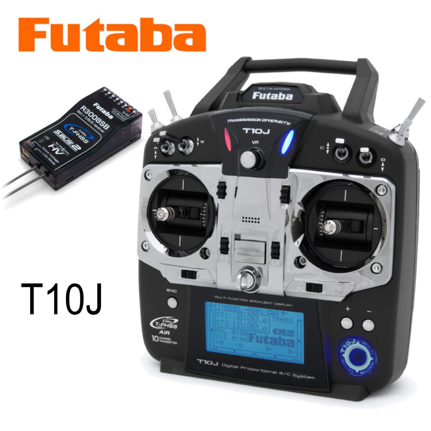 Futaba 10J 10-channel Air Radio with R3008SB Rx Mode 2