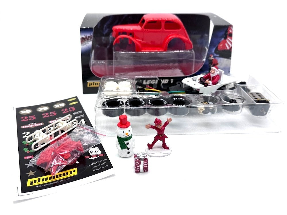 Pioneer Slot Car 1937 Chevy Sedan Legends Racer Kit 14 Santa Special