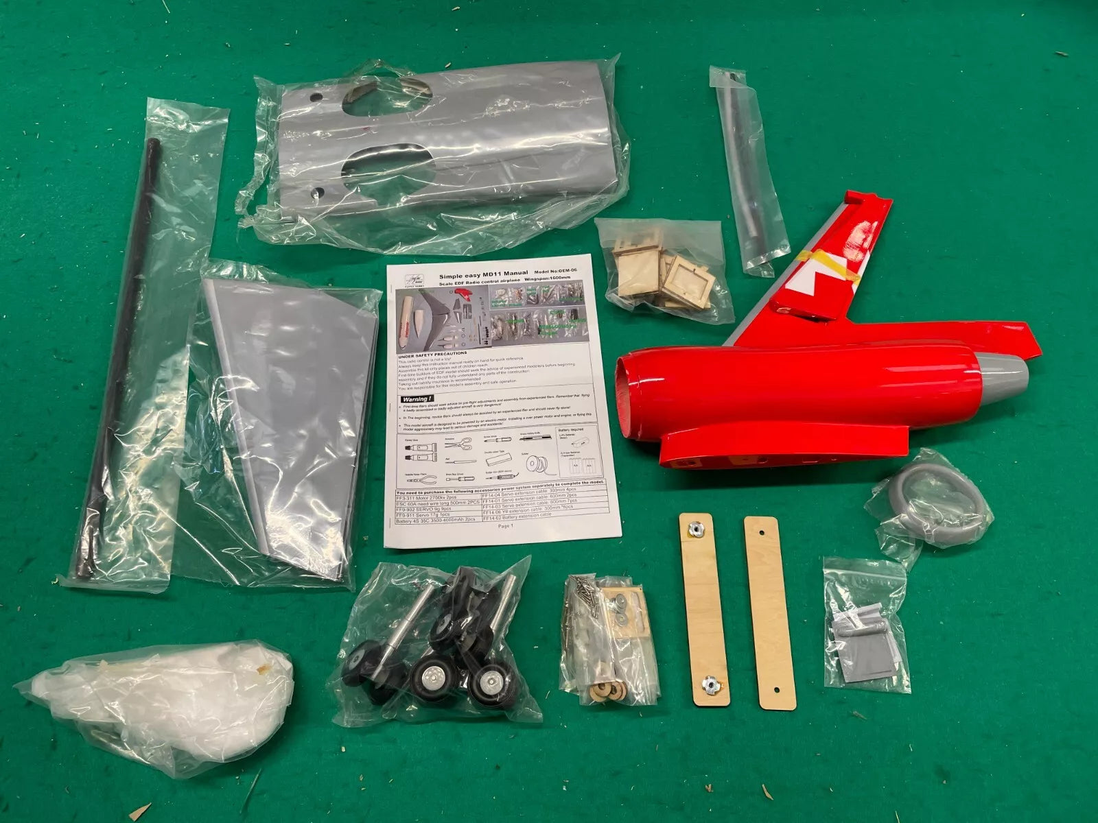 FlyFly Rc MD11-SWISS AIR (Kit) Twin 70mm EDF Jet Airliner Unassembled ...