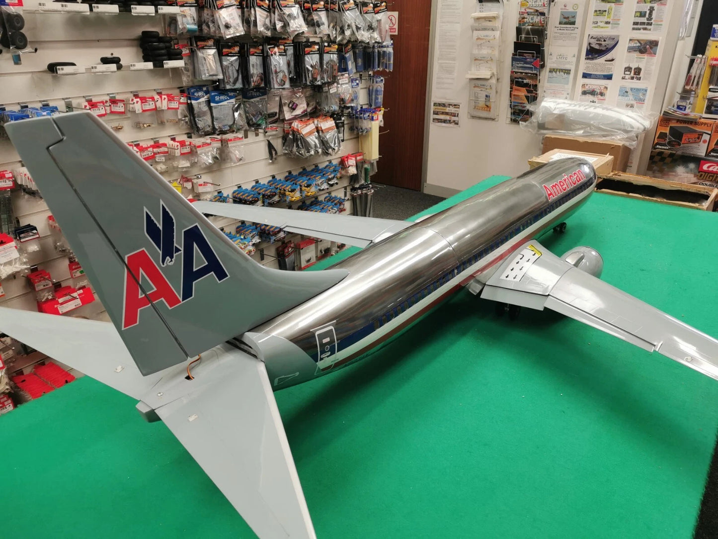 Rc Boeing 737 AA Chrome Airliner Twin Edf 90mm Jet American Air Unassembled Kit