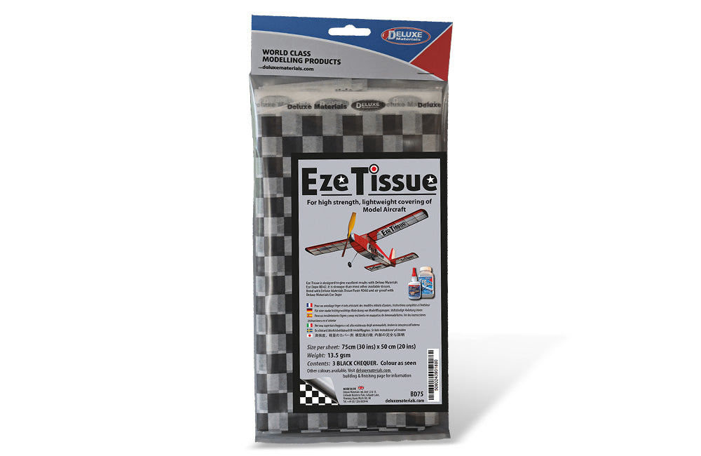 Eze Tissue (Black Cheq) (3 sheets per pack) (BD75)