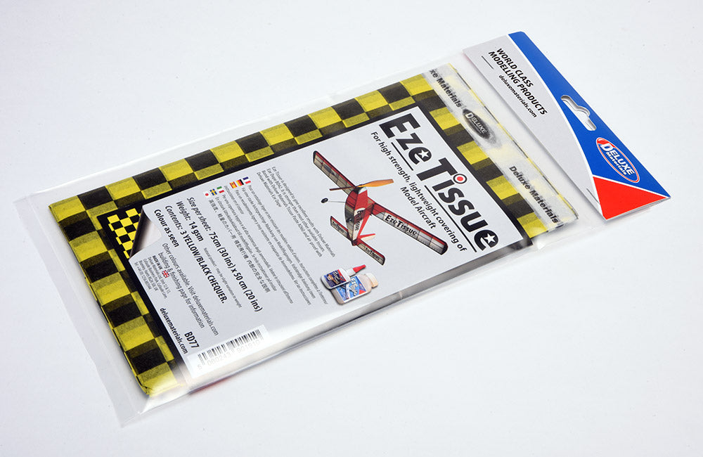 Eze Tissue (Black/Yellow) Chequer (3 sheets per pack) (BD77)