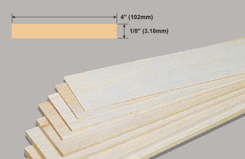 Slec Balsa Sheet 1/8x4x36"/3.18x102x914mm