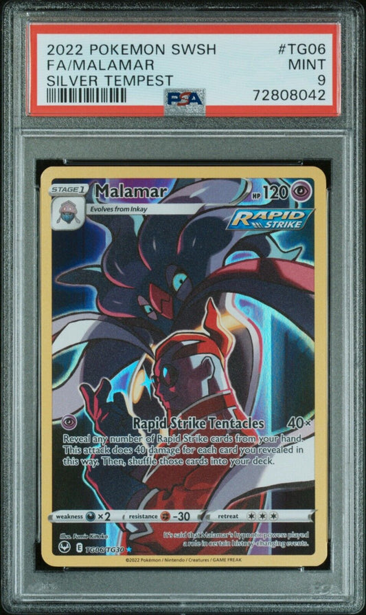 2022 Pokémon Sword and Shield Silver Tempest Malamar TG06 PSA 9 Mint