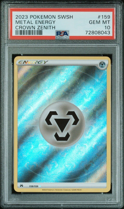 2023 Pokémon Sword and Shield Crown Zenith Metal Energy 159/159 PSA 10 GEM MINT