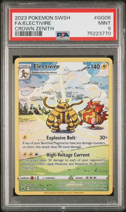 2023 Pokemon Sword and Shield Crown Zenith Electivire GG08 PSA MINT 9