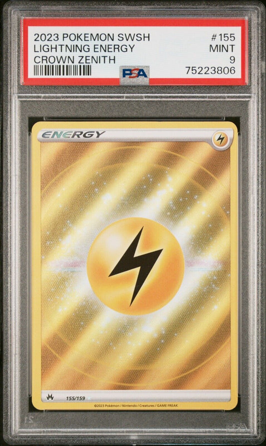 2023 Pokemon Sword and Shield Crown Zenith Lightning Energy 155 PSA 9 MINT