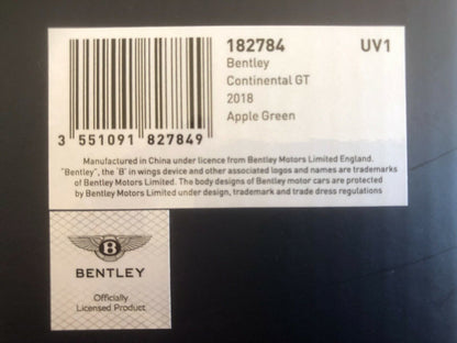 Bentley Continental GT Die Cast 1:18 by Norev