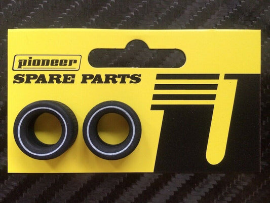 PIONEER SLOT CAR 1:32 Scale TY200951 Front/Rear Street Tyres Whitewall (2)