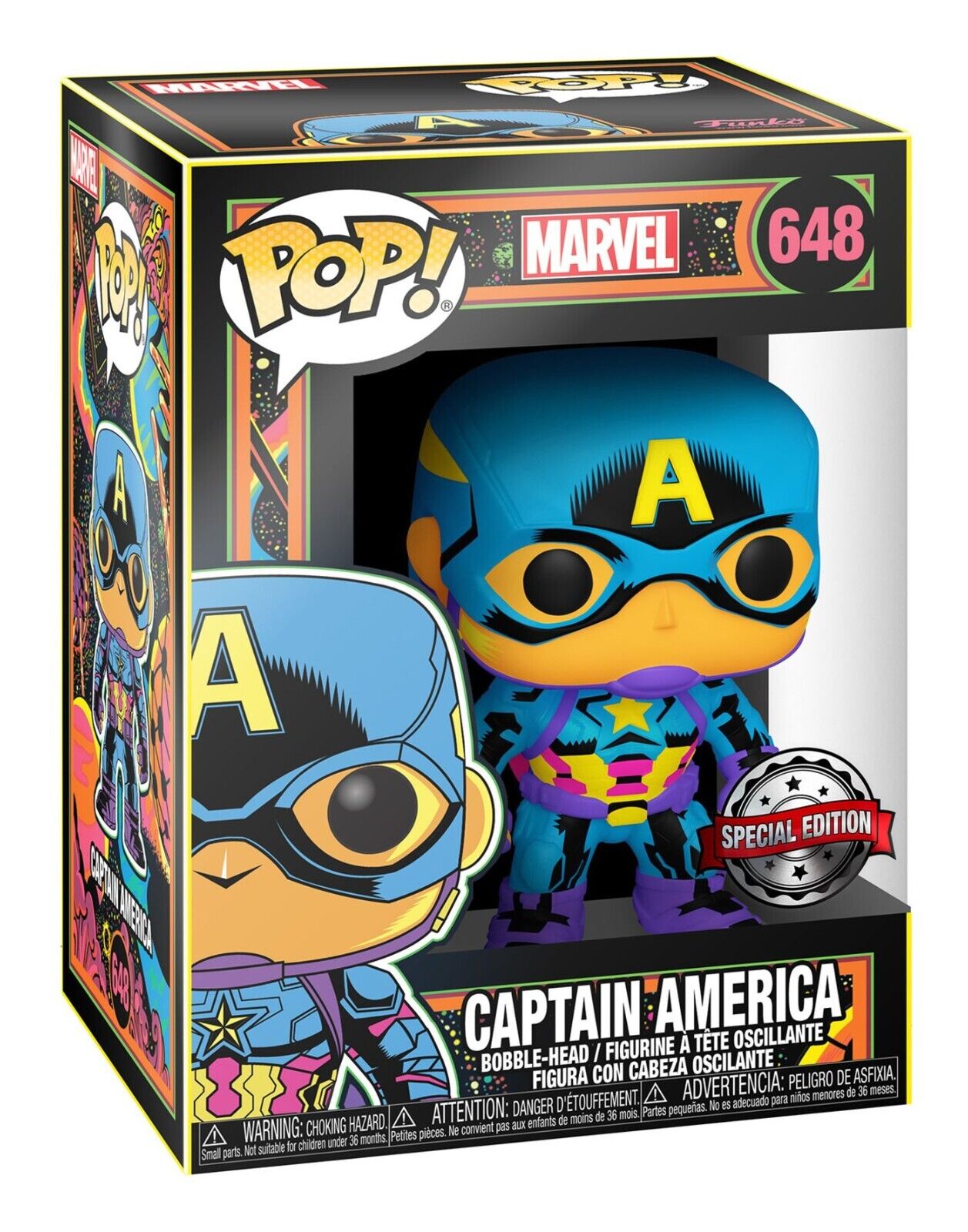 Funko Pop! Marvel - Blacklight Captain America