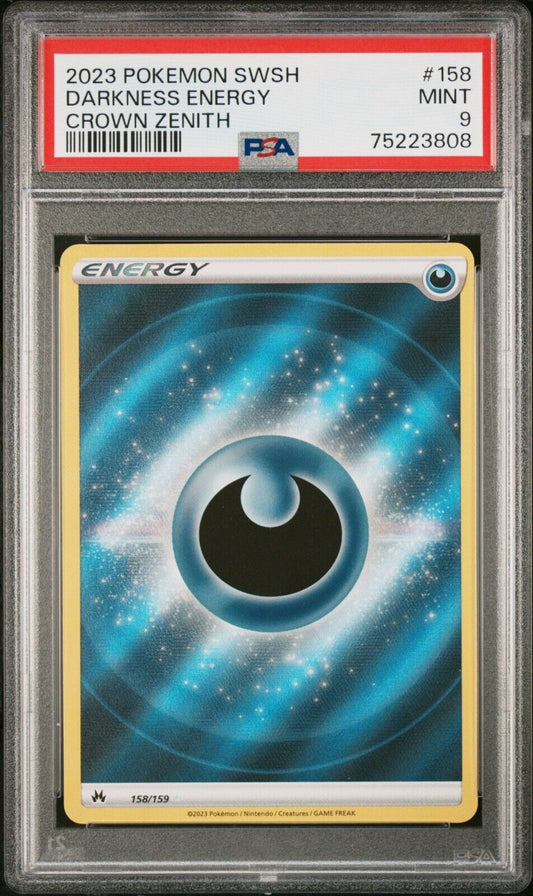 2023 Pokemon Sword and Shield Crown Zenith Darkness Energy 158 PSA 9 MINT