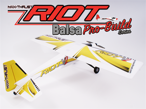 MAX THRUST PRO-BUILD BALSA RIOT KIT YELLOW - IC OR ELECTRIC