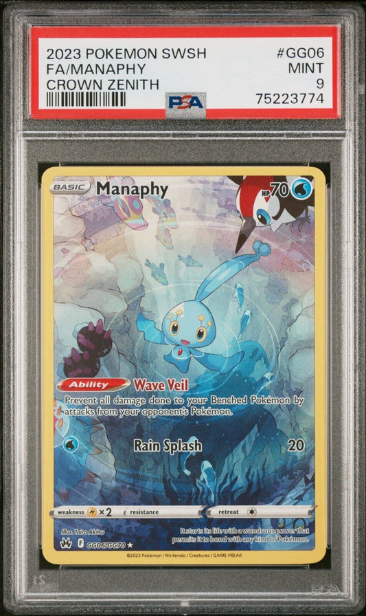 2023 Pokemon Sword and Shield Crown Zenith Manaphy GG06 PSA 9 MINT