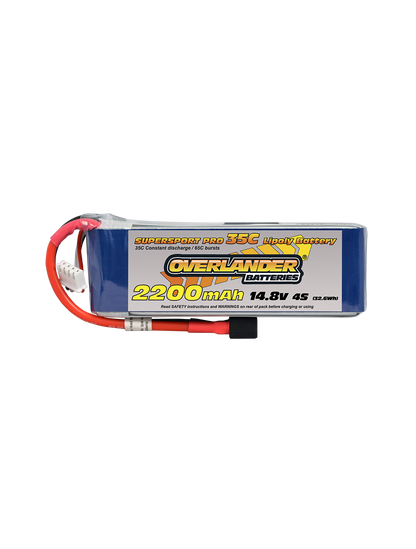 Overlander 2200mAh 14.8v 4S 35C SuperSport LiPo Battery - EC3 Connector