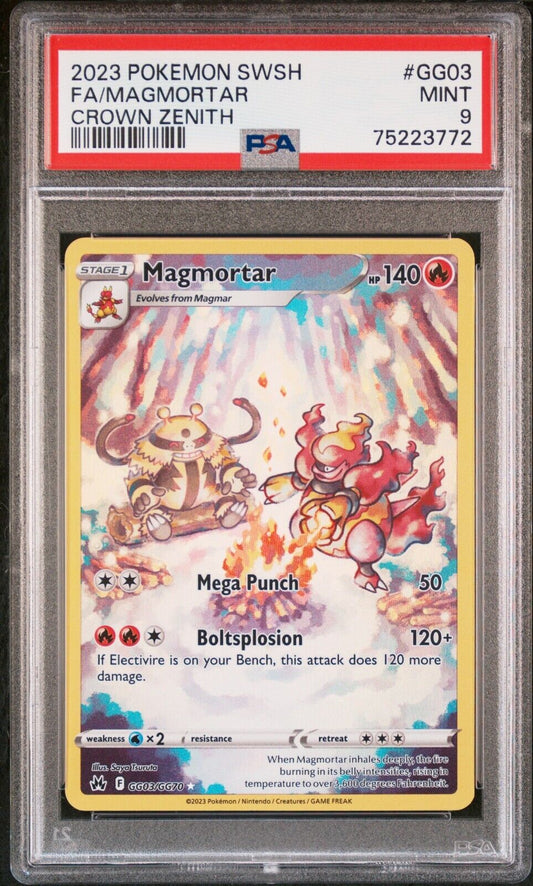 2023 Pokemon Sword and Shield Crown Zenith Magmortar GG03 PSA 9 MINT