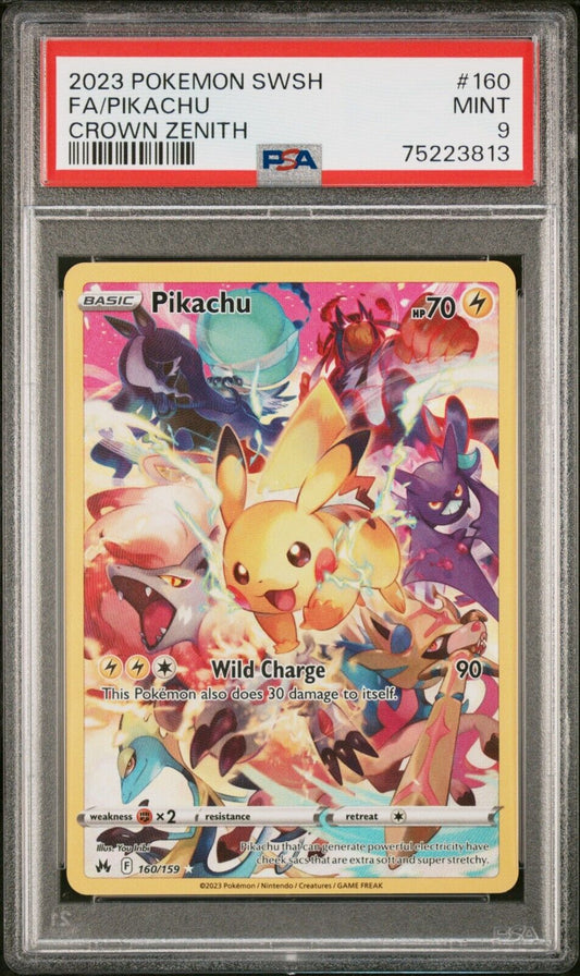 2023 Pokemon Sword and Shield Crown Zenith 160 Full Art/Pikachu PSA MINT 9