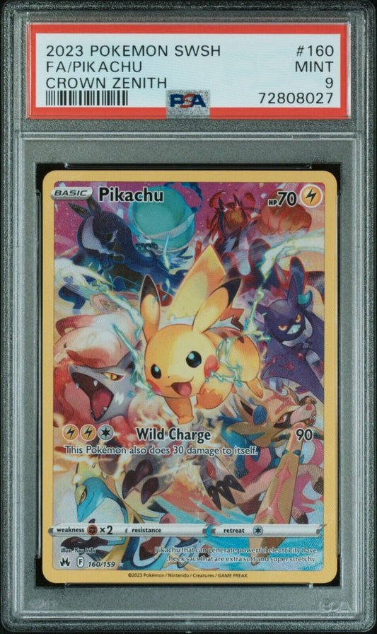 2023 Pokemon Sword and Shield Crown Zenith 160 Full Art/Pikachu PSA MINT 9