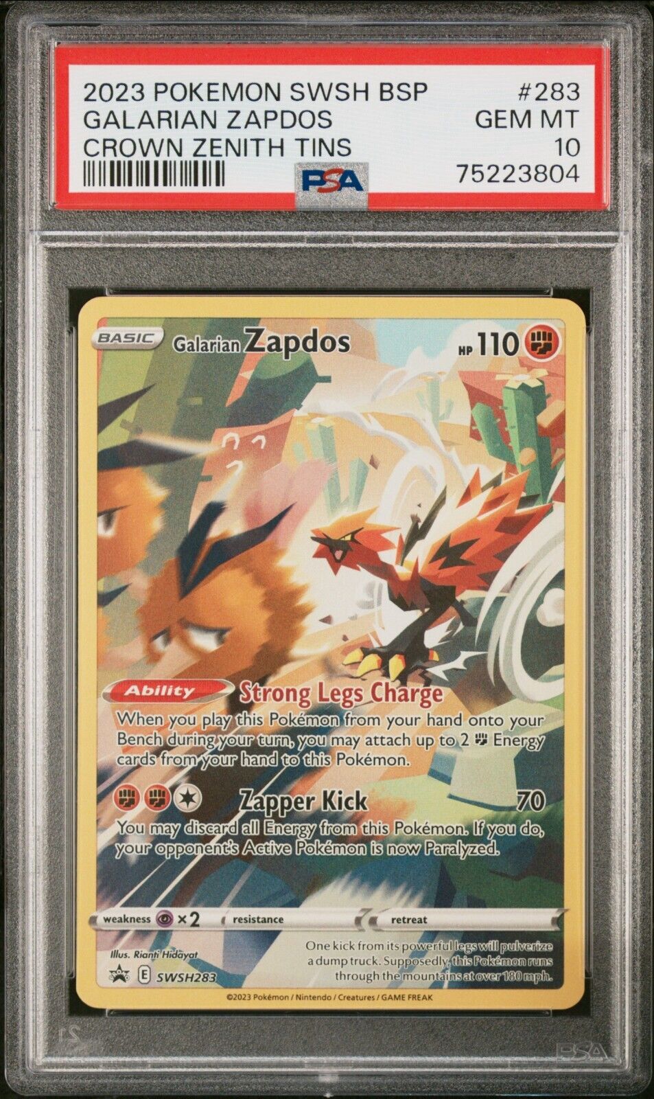 2023 Pokémon SWSH Crown Zenith Galarian Bird Trio PSA 10 GEM MT BUNDLE!