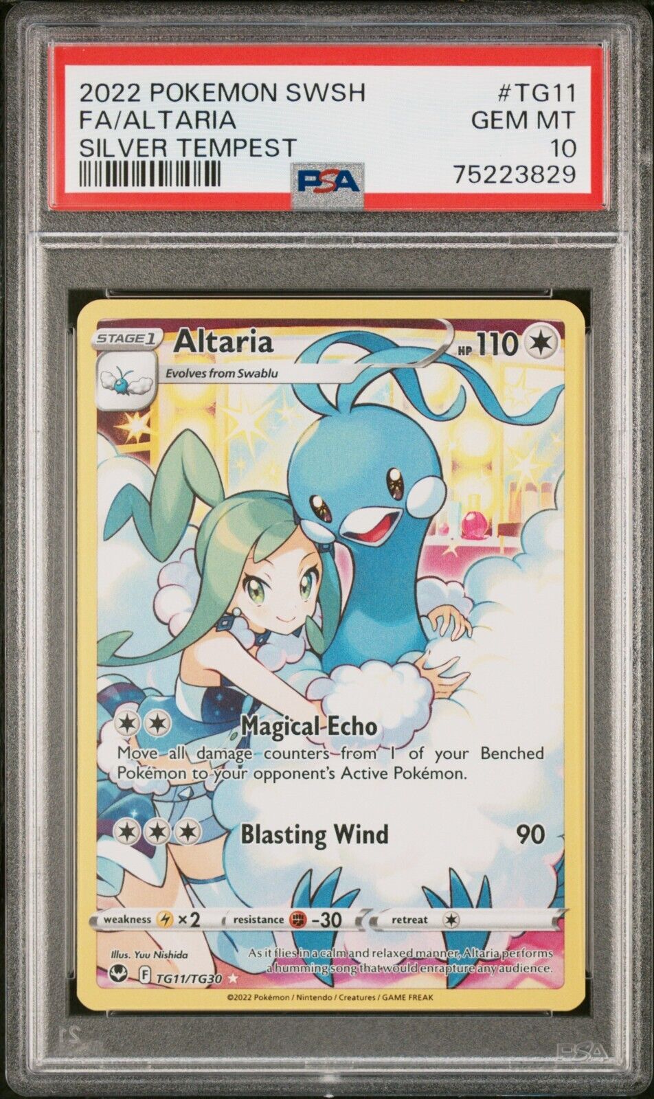 2022 Pokémon Sword & Shield Silver Tempest Altaria TG11 PSA 10 GEM MT