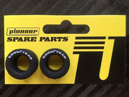 PIONEER SLOT CAR 1:32 SCALE WHITE GOODYEAR PRINT REAR RACE TYRES MUSTANG CAMARO