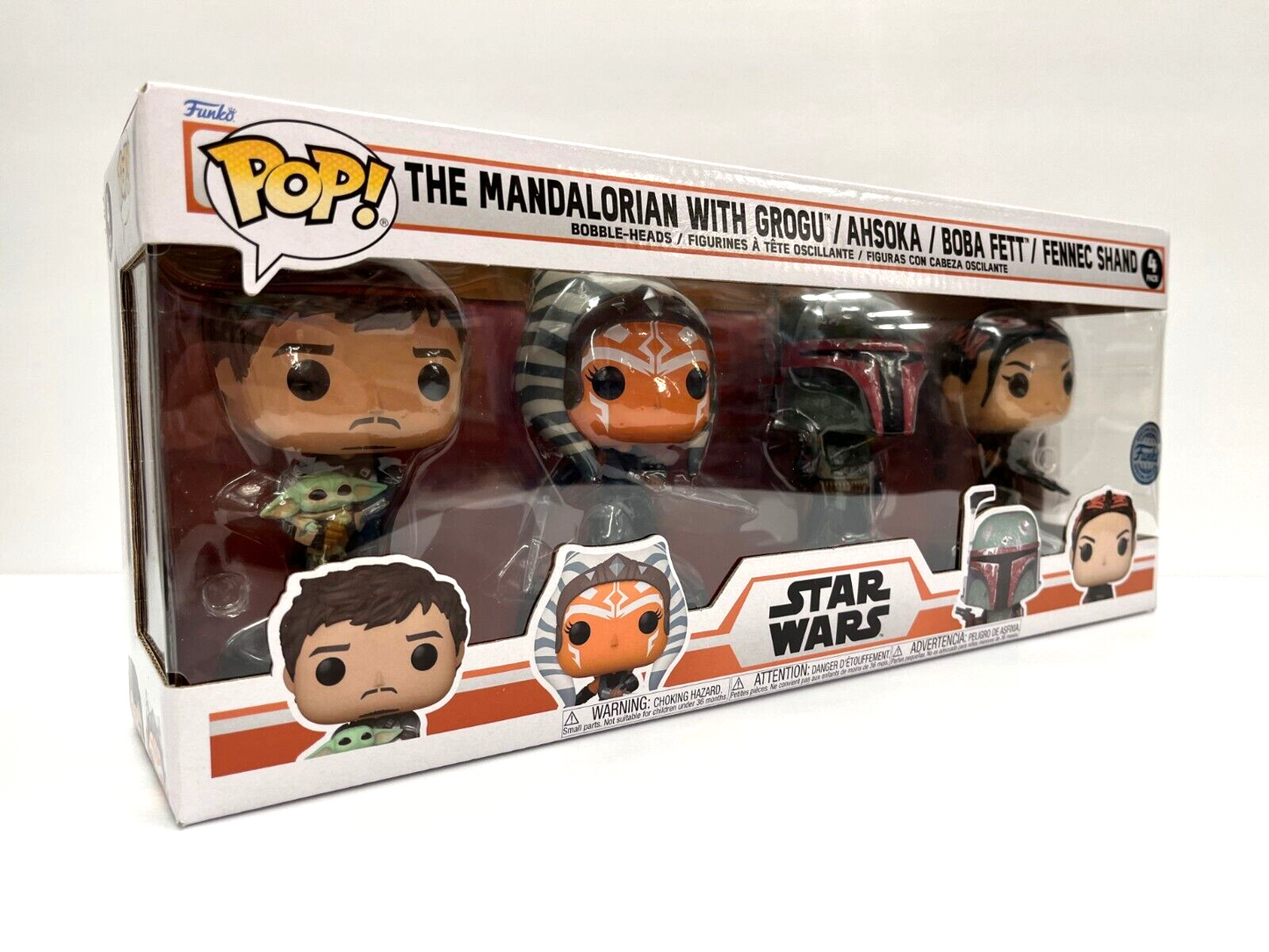 Funko Pop! Star Wars The Mandalorian 4 Pack Bobble Heads 461, 464, 462 & 483