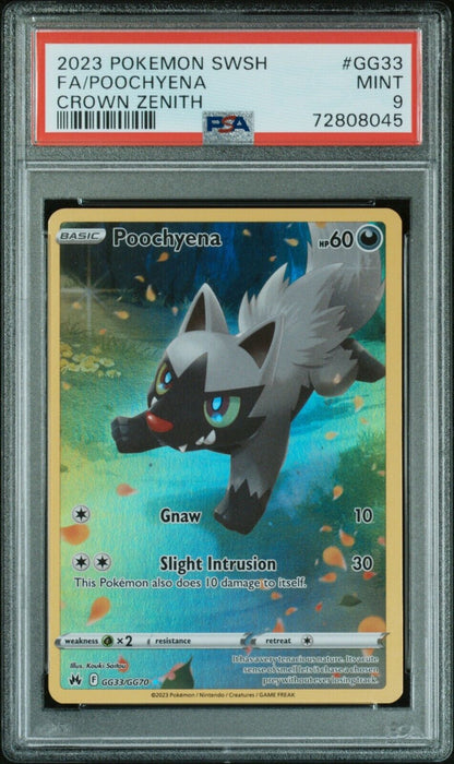 2023 Pokémon Sword and Shield Crown Zenith Poochyena GG33 PSA 9 MINT