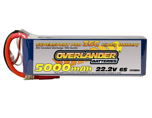 Overlander 5000MAH 22.2V 6S 35C SuperSport Pro LiPo - EC5 Connector