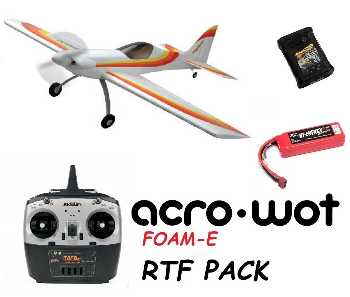 Acro Racing Ripmax ACRO-WOT Foam-E Mk2+ **SPECIAL RTF PACK** RC Model Aircraft ...