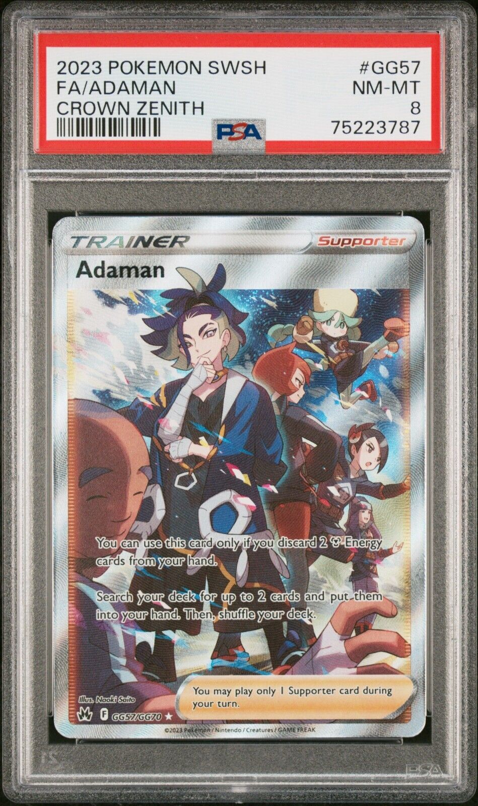 2023 Pokemon Sword and Shield Crown Zenith Adaman GG57 PSA 8 NM-MT – Gliders & Racing Models