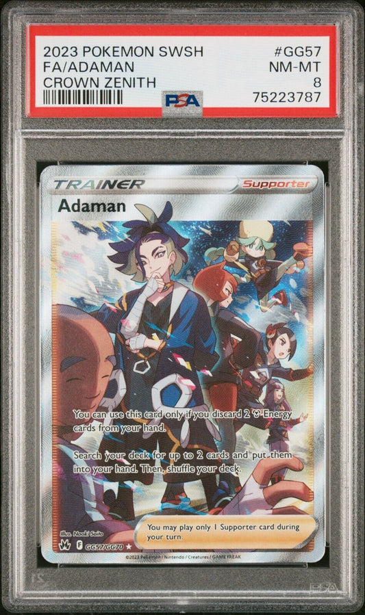 2023 Pokemon Sword and Shield Crown Zenith Adaman GG57 PSA 8 NM-MT