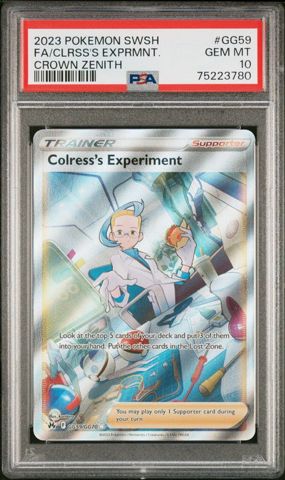 2023 Pokémon Sword & Shield Crown Zenith Colress's Experiment GG59 PSA 10 GEM MT