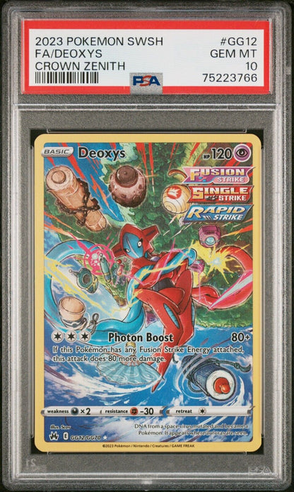 Pokemon TRIPLE DEOXYS 2023 SWSH Crown Zenith GG12-GG46-GG45 V-VMAX-VSTAR PSA 10