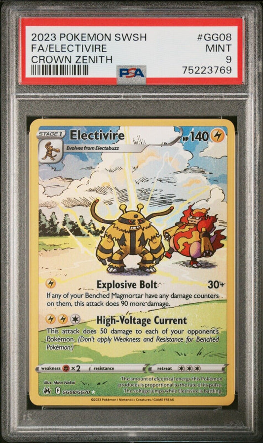 2023 Pokemon Sword and Shield Crown Zenith Electivire GG08 PSA MINT 9