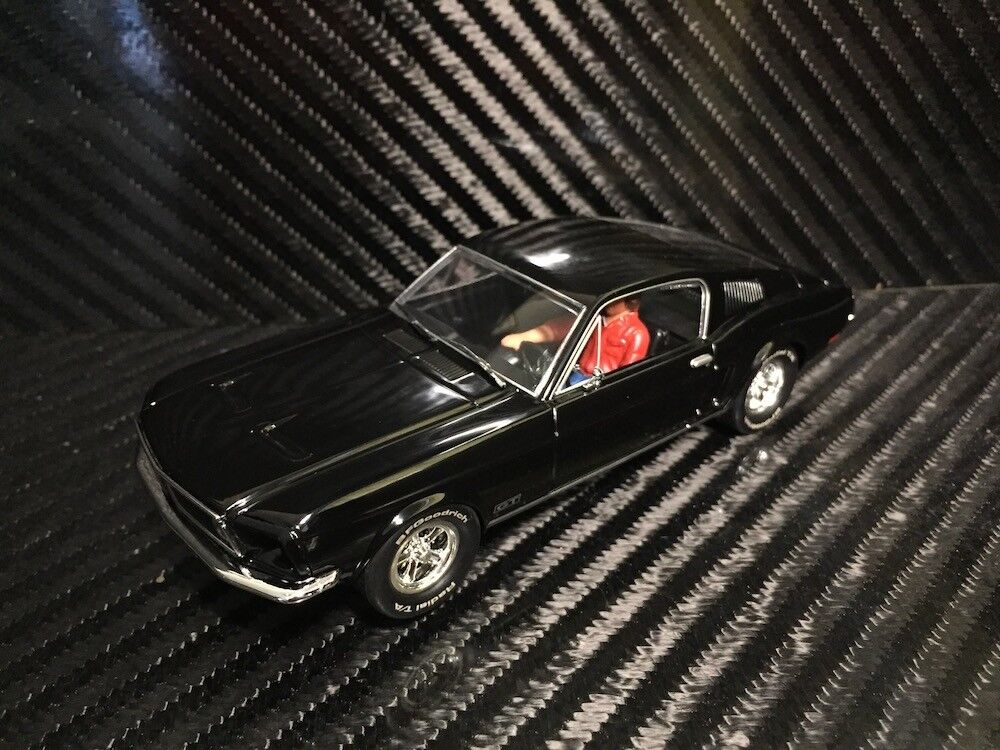 Pioneer Slot Car 1968 Ford Mustang Fastback GT Jet Black Route 66 P056